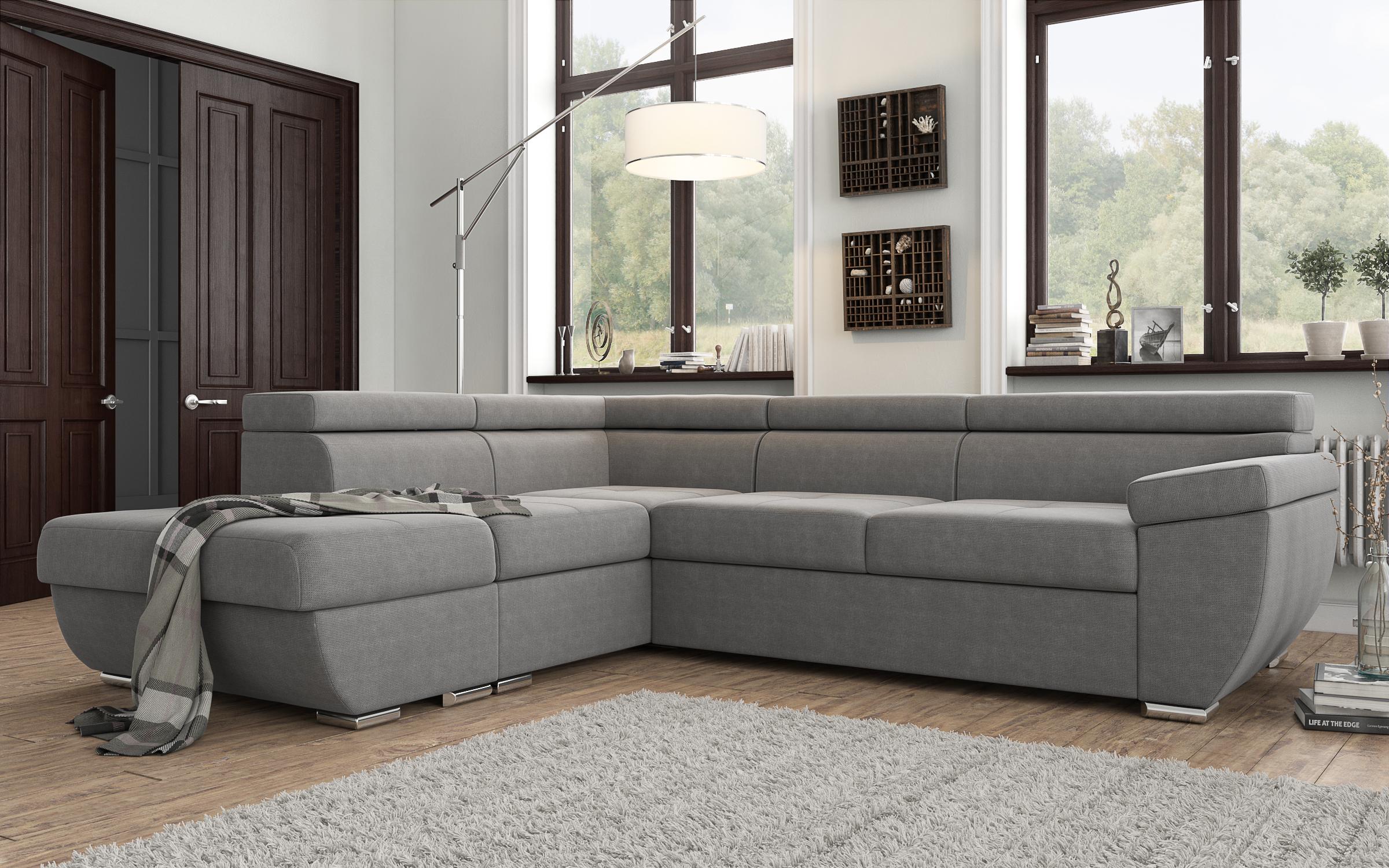 Γωνιακός καναπές – κρεβάτι  Dilan, γκρι  4